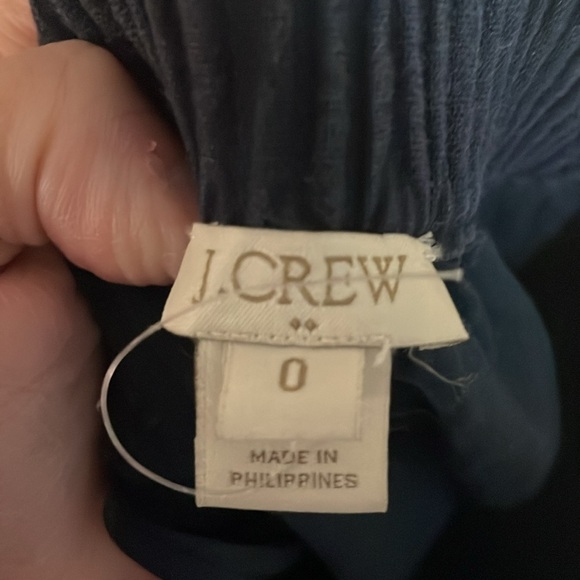 J. Crew size 0 Navy Blue Linen/Cotton Blend Mini Elastic Waist Band Skirt - Picture 7 of 9